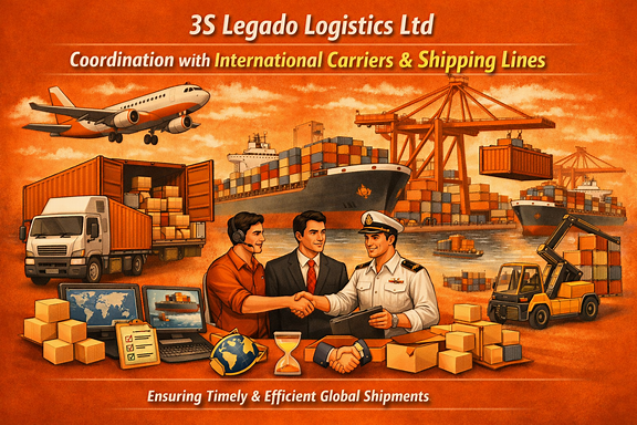 3S Legado Logistics coordinating with international carriers and shipping lines